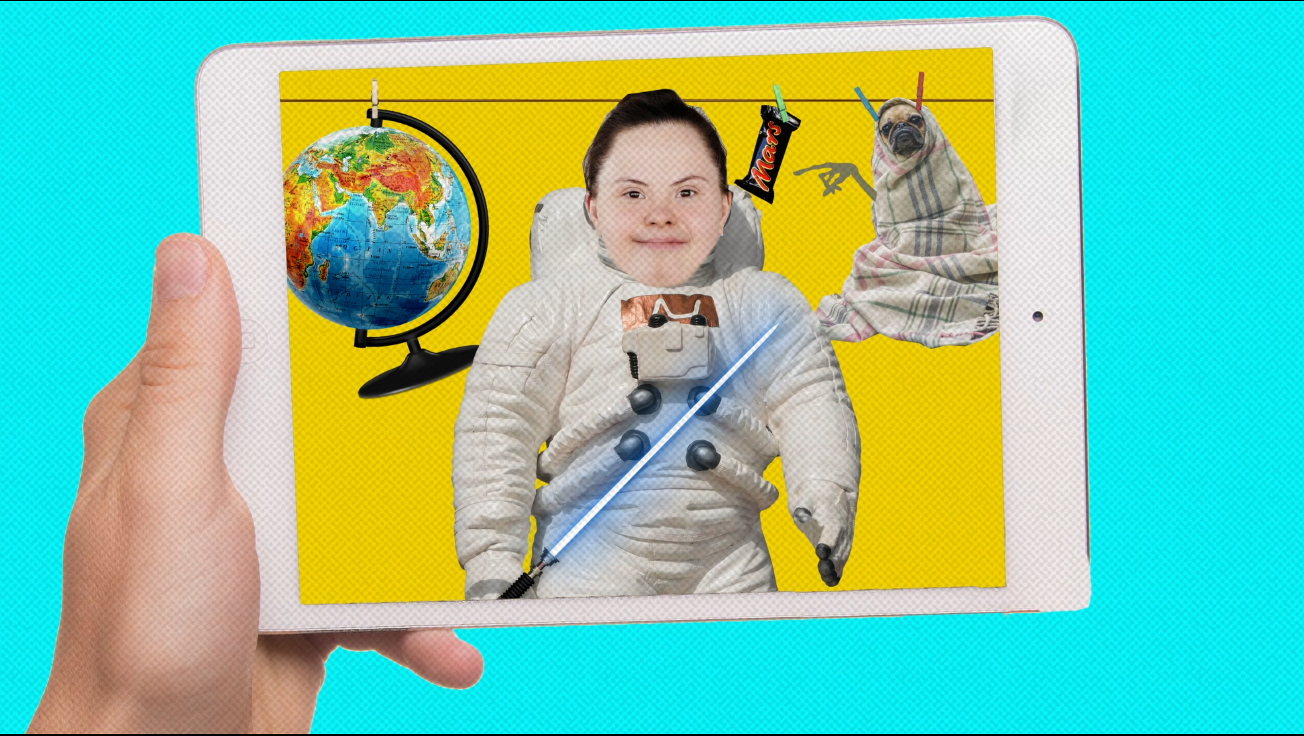Fünf Jugendliche drehen einen Film. Zwei davon sitzen im Rollstuhl.